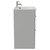 Napoli Gloss Grey Pearl 600mm Floor Standing Vanity Unit with 1 Tap Hole Minimalist Basin and 2 Drawers with Chrome Handles Side View