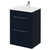 Napoli Deep Blue 600mm Floor Standing Vanity Unit with 1 Tap Hole Minimalist Basin and 2 Drawers with Chrome Handles Right Hand View