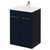 Napoli Deep Blue 600mm Floor Standing Vanity Unit with 1 Tap Hole Minimalist Basin and 2 Doors with Chrome Handles Right Hand View