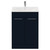 Napoli Deep Blue 600mm Floor Standing Vanity Unit with 1 Tap Hole Minimalist Basin and 2 Doors with Chrome Handles Front View