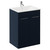Napoli Deep Blue 600mm Floor Standing Vanity Unit with 1 Tap Hole Minimalist Basin and 2 Doors with Chrome Handles Left Hand View