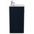 Napoli Deep Blue 600mm Floor Standing Vanity Unit with 1 Tap Hole Minimalist Basin and 2 Doors with Chrome Handles Side View