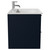 Napoli Deep Blue 600mm Wall Mounted Vanity Unit with 1 Tap Hole Minimalist Basin and 2 Drawers with Chrome Handles Side View
