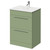 Napoli Olive Green 600mm Floor Standing Vanity Unit with 1 Tap Hole Minimalist Basin and 2 Drawers with Chrome Handles Right Hand View