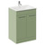 Napoli Olive Green 600mm Floor Standing Vanity Unit with 1 Tap Hole Minimalist Basin and 2 Doors with Chrome Handles Left Hand View