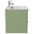 Napoli Olive Green 600mm Wall Mounted Vanity Unit with 1 Tap Hole Minimalist Basin and 2 Drawers with Chrome Handles Side View