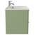 Napoli Olive Green 600mm Wall Mounted Vanity Unit with 1 Tap Hole Minimalist Basin and 2 Drawers with Chrome Handles View from Side