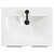 Napoli Gloss White 600mm Floor Standing Vanity Unit with 1 Tap Hole Minimalist Basin and 2 Doors with Matt Black Handles View from Top