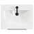 Napoli Gloss White 600mm Wall Mounted Vanity Unit with 1 Tap Hole Minimalist Basin and 2 Drawers with Matt Black Handles View from Top
