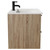 Napoli Bordalino Oak 600mm Wall Mounted Vanity Unit with 1 Tap Hole Minimalist Basin and 2 Drawers with Matt Black Handles Side View