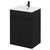 Napoli Nero Oak 600mm Floor Standing Vanity Unit with 1 Tap Hole Minimalist Basin and 2 Doors with Matt Black Handles Right Hand View