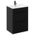 Napoli Nero Oak 600mm Floor Standing Vanity Unit with 1 Tap Hole Minimalist Basin and 2 Drawers with Matt Black Handles Left Hand View