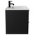 Napoli Nero Oak 600mm Wall Mounted Vanity Unit with 1 Tap Hole Minimalist Basin and 2 Drawers with Matt Black Handles View from Side Napoli Nero Oak 600mm Wall Mounted Vanity Unit with 1 Tap Hole Minimalist Basin and 2 Drawers with Matt Black Handles View from Side