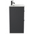 Napoli Gloss Grey 600mm Floor Standing Vanity Unit with 1 Tap Hole Minimalist Basin and 2 Drawers with Matt Black Handles Side View