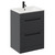 Napoli Gloss Grey 600mm Floor Standing Vanity Unit with 1 Tap Hole Minimalist Basin and 2 Drawers with Matt Black Handles Left Hand View