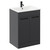 Napoli Gloss Grey 600mm Floor Standing Vanity Unit with 1 Tap Hole Minimalist Basin and 2 Doors with Matt Black Handles Left Hand View
