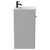 Napoli Gloss Grey Pearl 600mm Floor Standing Vanity Unit with 1 Tap Hole Minimalist Basin and 2 Doors with Matt Black Handles Side View