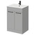 Napoli Gloss Grey Pearl 600mm Floor Standing Vanity Unit with 1 Tap Hole Minimalist Basin and 2 Doors with Matt Black Handles Right Hand View