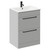 Napoli Gloss Grey Pearl 600mm Floor Standing Vanity Unit with 1 Tap Hole Minimalist Basin and 2 Drawers with Matt Black Handles Left Hand View
