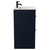Napoli Deep Blue 600mm Floor Standing Vanity Unit with 1 Tap Hole Minimalist Basin and 2 Drawers with Matt Black Handles Side View
