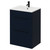 Napoli Deep Blue 600mm Floor Standing Vanity Unit with 1 Tap Hole Minimalist Basin and 2 Drawers with Matt Black Handles Right Hand View