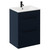 Napoli Deep Blue 600mm Floor Standing Vanity Unit with 1 Tap Hole Minimalist Basin and 2 Drawers with Matt Black Handles Left Hand View
