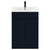 Napoli Deep Blue 600mm Floor Standing Vanity Unit with 1 Tap Hole Minimalist Basin and 2 Doors with Matt Black Handles Front View