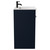 Napoli Deep Blue 600mm Floor Standing Vanity Unit with 1 Tap Hole Minimalist Basin and 2 Doors with Matt Black Handles Side View