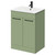 Napoli Olive Green 600mm Floor Standing Vanity Unit with 1 Tap Hole Minimalist Basin and 2 Doors with Matt Black Handles Right Hand View