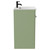 Napoli Olive Green 600mm Floor Standing Vanity Unit with 1 Tap Hole Minimalist Basin and 2 Doors with Matt Black Handles Side View