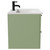 Napoli Olive Green 600mm Wall Mounted Vanity Unit with 1 Tap Hole Minimalist Basin and 2 Drawers with Matt Black Handles Side View