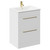 Napoli Gloss White 600mm Floor Standing Vanity Unit with 1 Tap Hole Minimalist Basin and 2 Drawers with Brushed Brass Handles Left Hand View
