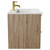 Napoli Bordalino Oak 600mm Wall Mounted Vanity Unit with 1 Tap Hole Minimalist Basin and 2 Drawers with Brushed Brass Handles Side View