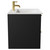Napoli Nero Oak 600mm Wall Mounted Vanity Unit with 1 Tap Hole Minimalist Basin and 2 Drawers with Brushed Brass Handles Side View