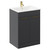 Napoli Gloss Grey 600mm Floor Standing Vanity Unit with 1 Tap Hole Minimalist Basin and 2 Doors with Brushed Brass Handles Left Hand View