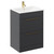 Napoli Gloss Grey 600mm Floor Standing Vanity Unit with 1 Tap Hole Minimalist Basin and 2 Drawers with Brushed Brass Handles Left Hand View