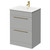 Napoli Gloss Grey Pearl 600mm Floor Standing Vanity Unit with 1 Tap Hole Minimalist Basin and 2 Drawers with Brushed Brass Handles Right Hand View