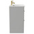 Napoli Gloss Grey Pearl 600mm Floor Standing Vanity Unit with 1 Tap Hole Minimalist Basin and 2 Drawers with Brushed Brass Handles Side View