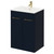 Napoli Deep Blue 600mm Floor Standing Vanity Unit with 1 Tap Hole Minimalist Basin and 2 Doors with Brushed Brass Handles Right Hand View
