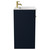 Napoli Deep Blue 600mm Floor Standing Vanity Unit with 1 Tap Hole Minimalist Basin and 2 Doors with Brushed Brass Handles Side View