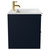 Napoli Deep Blue 600mm Wall Mounted Vanity Unit with 1 Tap Hole Minimalist Basin and 2 Drawers with Brushed Brass Handles Side View