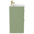 Napoli Olive Green 600mm Floor Standing Vanity Unit with 1 Tap Hole Minimalist Basin and 2 Drawers with Brushed Brass Handles Side View