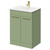 Napoli Olive Green 600mm Floor Standing Vanity Unit with 1 Tap Hole Minimalist Basin and 2 Doors with Brushed Brass Handles Right Hand View