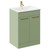 Napoli Olive Green 600mm Floor Standing Vanity Unit with 1 Tap Hole Minimalist Basin and 2 Doors with Brushed Brass Handles Left Hand View
