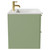 Napoli Olive Green 600mm Wall Mounted Vanity Unit with 1 Tap Hole Minimalist Basin and 2 Drawers with Brushed Brass Handles Side View