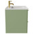 Napoli Olive Green 600mm Wall Mounted Vanity Unit with 1 Tap Hole Minimalist Basin and 2 Drawers with Brushed Brass Handles View from Side