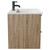 Napoli Bordalino Oak 600mm Wall Mounted Vanity Unit with 1 Tap Hole Minimalist Basin and 2 Drawers with Gunmetal Grey Handles Side View