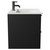 Napoli Nero Oak 600mm Wall Mounted Vanity Unit with 1 Tap Hole Minimalist Basin and 2 Drawers with Gunmetal Grey Handles Side View