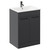 Napoli Gloss Grey 600mm Floor Standing Vanity Unit with 1 Tap Hole Minimalist Basin and 2 Doors with Gunmetal Grey Handles Left Hand View