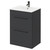 Napoli Gloss Grey 600mm Floor Standing Vanity Unit with 1 Tap Hole Minimalist Basin and 2 Drawers with Gunmetal Grey Handles Right Hand View